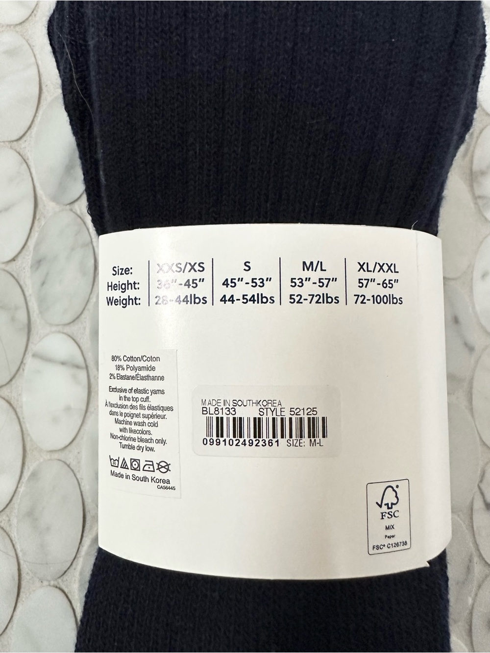 Crewcuts Navy Ribbed Tights - Picture 4 of 4